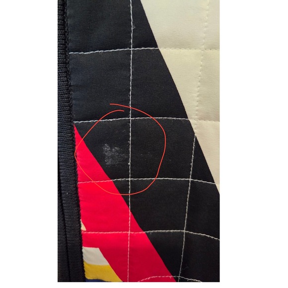 Silk Quilted Knit Jacket‎ Zip Up Striped Cardigan Sweater Medium Statement peice - Picture 5 of 14